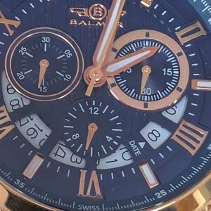 Men's Black and Gold Chronograph Watch